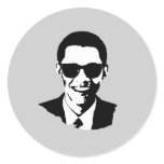 Barack Obama Sunglasses Round Stickers