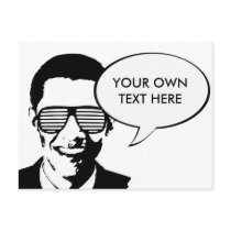 Barack Obama Sunglasses Stripes postcards by Politicaltshirts Barack Obama Sunglasses Stripes postcards
