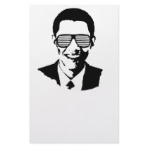 Barack Obama Sunglasses Stripes Personalized Stationery