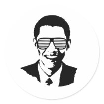 Barack Obama Sunglasses Stripes stickers by obamashirts Barack Obama Sunglasses Stripes stickers