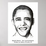 Barack Obama- Ten Commandments Print