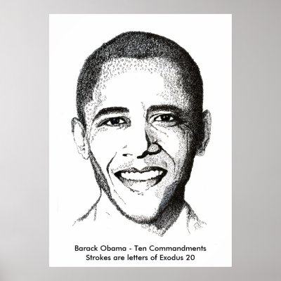 Barack Obama- Ten Commandments Print by judyrey