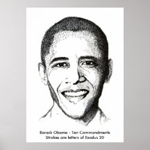 Barack Obama- Ten Commandments Print