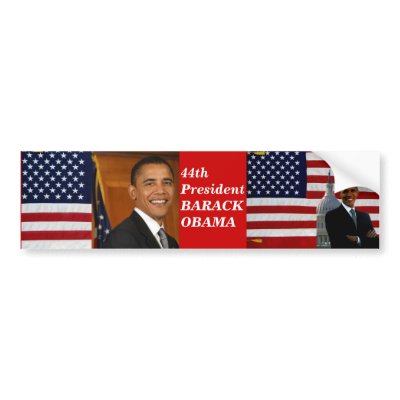 BARACK OBAMA-The 44thPresident_ Bumper Sticker by ELENNE
