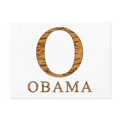 Barack Obama Tiger Stripes Post Card by ElectionGearHQ