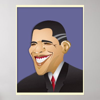 Barack Obama Vector Illustration Print by spacedust