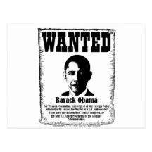 Barack Obama Wanted Poster Postcard