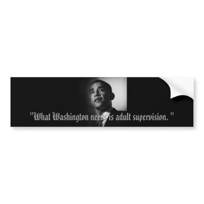 Barack Obama "What Washington needs is adult ... Bumper Sticker by sandsdesigns
