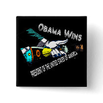 BARACK OBAMA WINS! buttons by OBAMAWINS BARACK OBAMA WINS! buttons