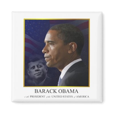 Barack Obama with JFK - Magnet by inauguration_2009