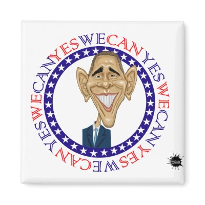 Barack Obama Yes We Can - Red and Blue Magnets by ScottNychay