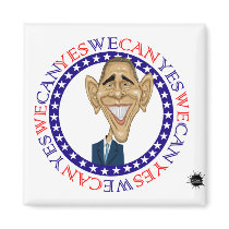 Barack Obama Yes We Can - Red and Blue magnets by ScottNychay Barack Obama Yes We Can - Red and Blue magnets