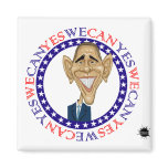 Barack Obama Yes We Can - Red and Blue Magnets