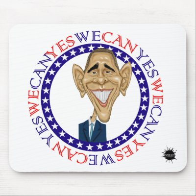 Barack Obama Yes We Can - Red and Blue Mouse Pads by ScottNychay