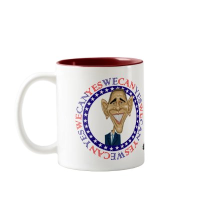 Barack Obama Yes We Can - Red and Blue Coffee Mugs by ScottNychay
