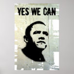 Barack Obama:YES WE CAN(Stencil) posters