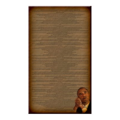 Barack Obama's Acceptance Speech Print by beverlytazangel
