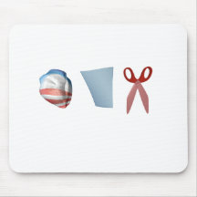 BARACK PAPER SCISSORS MOUSE PAD