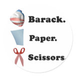 Barack. Paper. Scissors Sticker