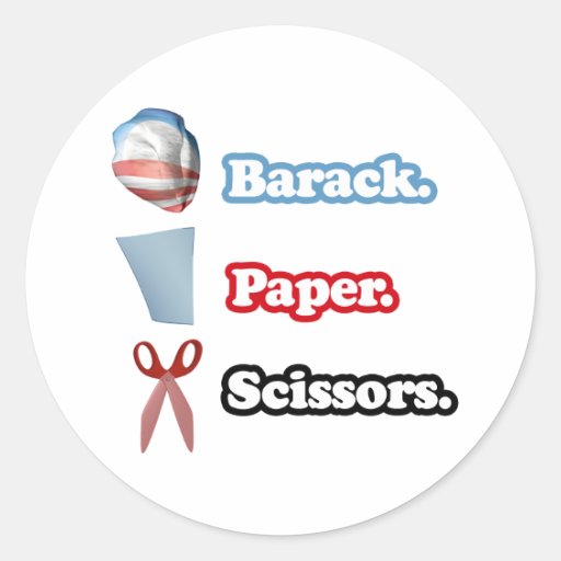 Barack. Paper. Scissors Sticker