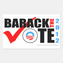 Barack The Vote Sticker with Vertical Year