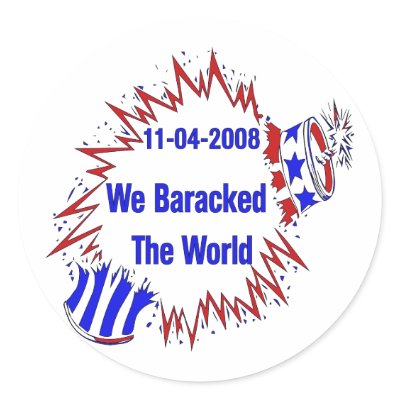 Baracked The World Round Stickers by orsobear