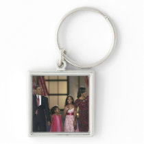 Barak Obama family wave at the last night of Key Chain
