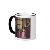 Barak Obama family wave at the last night of Coffee Mug