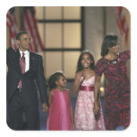 Barak Obama family wave at the last night of Sticker