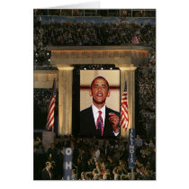 Barak Obama speaks at the last night of the Cards
