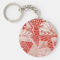 Barb Red Abstract Keychain keychains