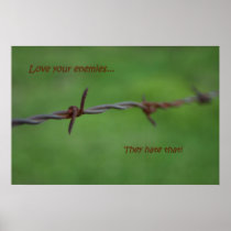 Barb wire love your enemies print