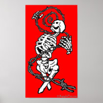 Barb Wire Skeleton Print