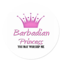 Barbadian Princess Round Sticker