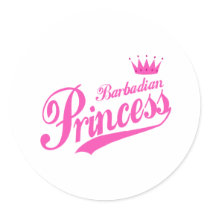 Barbadian Princess Round Sticker