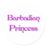 Barbadian Princess Round Sticker