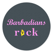 Barbadians Rock - Cute Pink Sticker