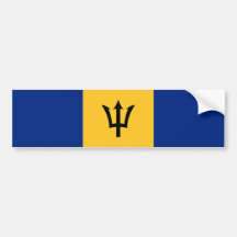 Barbados/Barbadian/bandera de Bajuns Pegatina De Parachoque