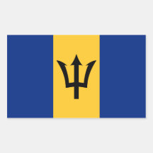 Barbados/Barbadian/bandera de Bajuns Rectangular Pegatinas