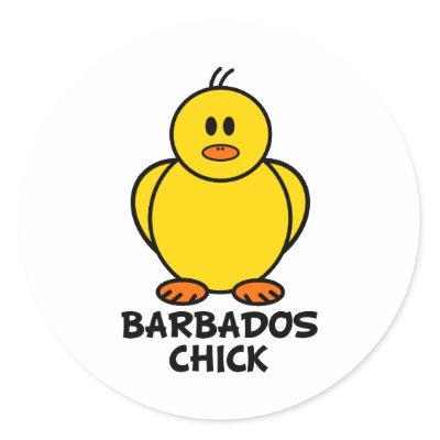 Barbados Chick Round Stickers by chicktshirts8