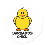 Barbados Chick Round Stickers