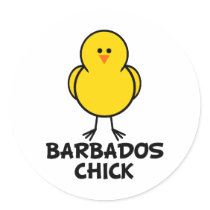 Barbados Chick Round Stickers