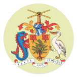 Barbados Coat of Arms detail Round Stickers