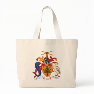 Barbados Coat of Arms Tote Bag by FlagTshirts