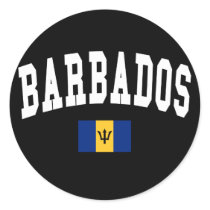 Barbados College Style Round Sticker