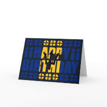 Barbados Flag Birthday Card