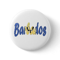Barbados Flag Pinback Button