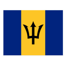 Barbados Flag Design Post Cards