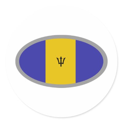 Barbados flag design! stickers by angeria