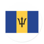 Barbados Flag Design Round Sticker